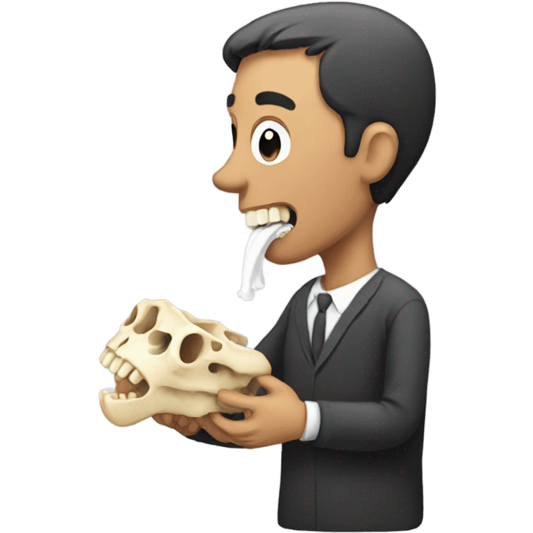 Man eating bone emoji