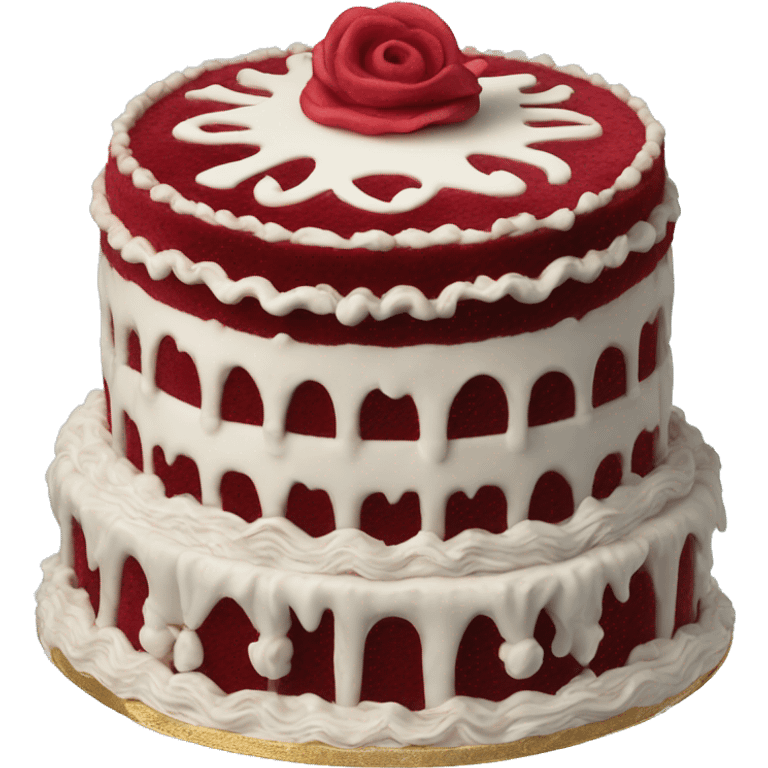 highly detailed rococo red velvet cake emoji