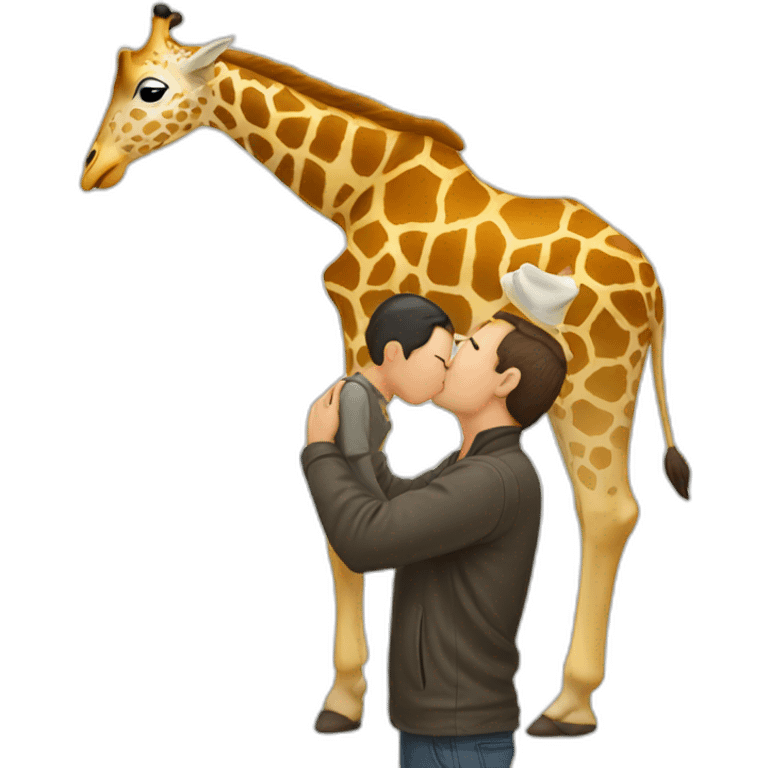 Man kissing a giraffe emoji