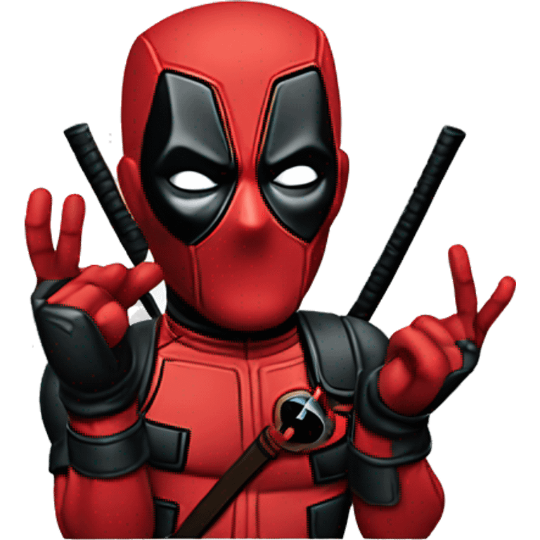 Deadpool flipping you off emoji