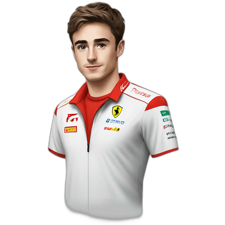 Charles Leclerc wearing a ferrari shirt emoji