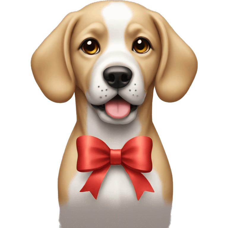 Dog with a bow Christmas emoji