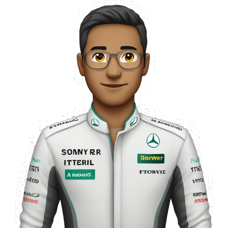 Mercedes f1 car driver asian emoji