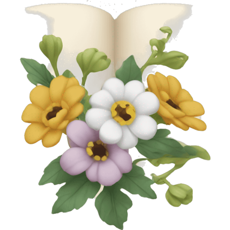 book with neutral florals emoji