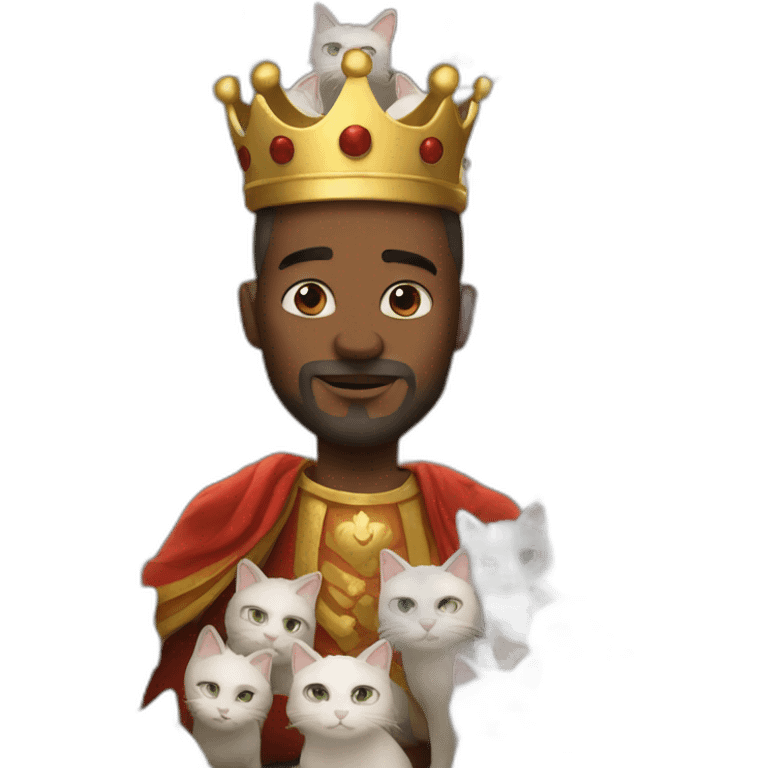 King with a lot of cats emoji