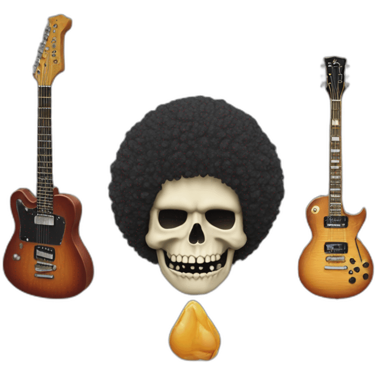 Soolking brook ;skeletal face ;affro cut ;guitar;crown emoji