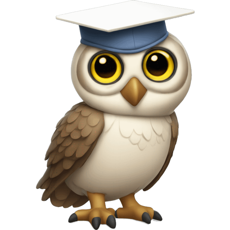 an owl in a scientific cap emoji