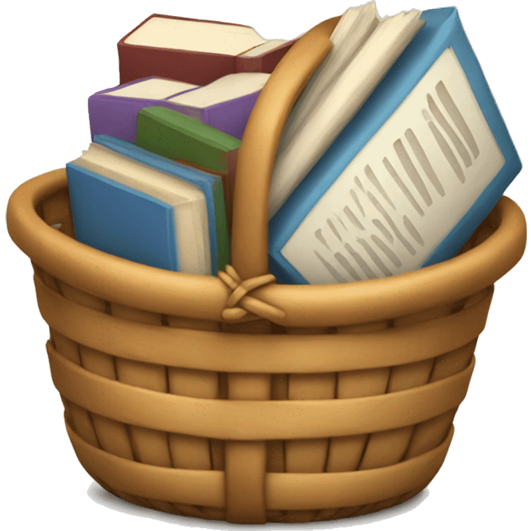 basket with books inside  emoji