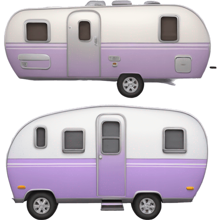 Realistic pastel purple camping travel trailer isolated.  emoji