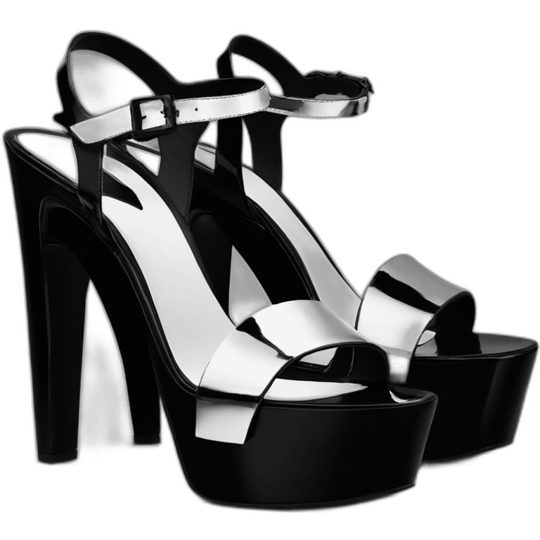 Ysl TRIBUTE PLATFORM SANDAL black PATENT LEATHER emoji