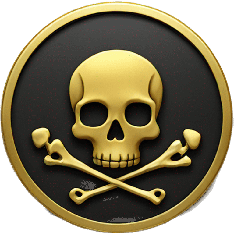 black COIN gold with skull emoji