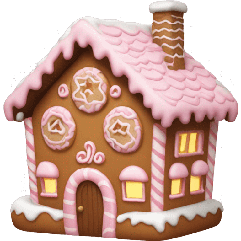 Light pink gingerbread cottage emoji