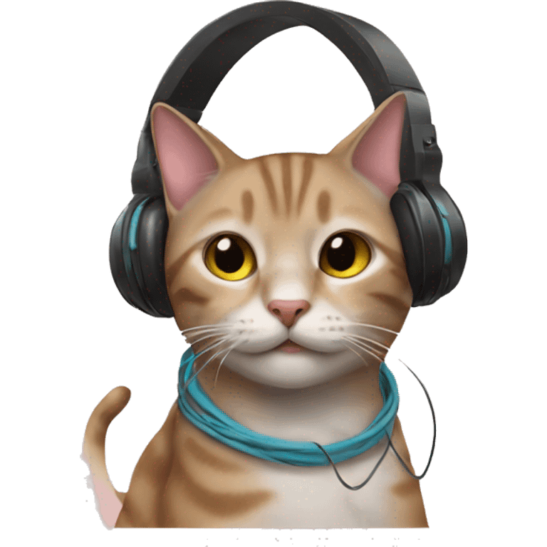 Cat in headphones emoji