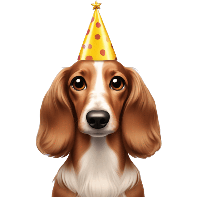 Birthday of a long-haired dachshund emoji