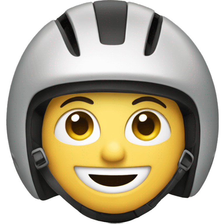 person in a bike helmet smiling. Wrench  emoji