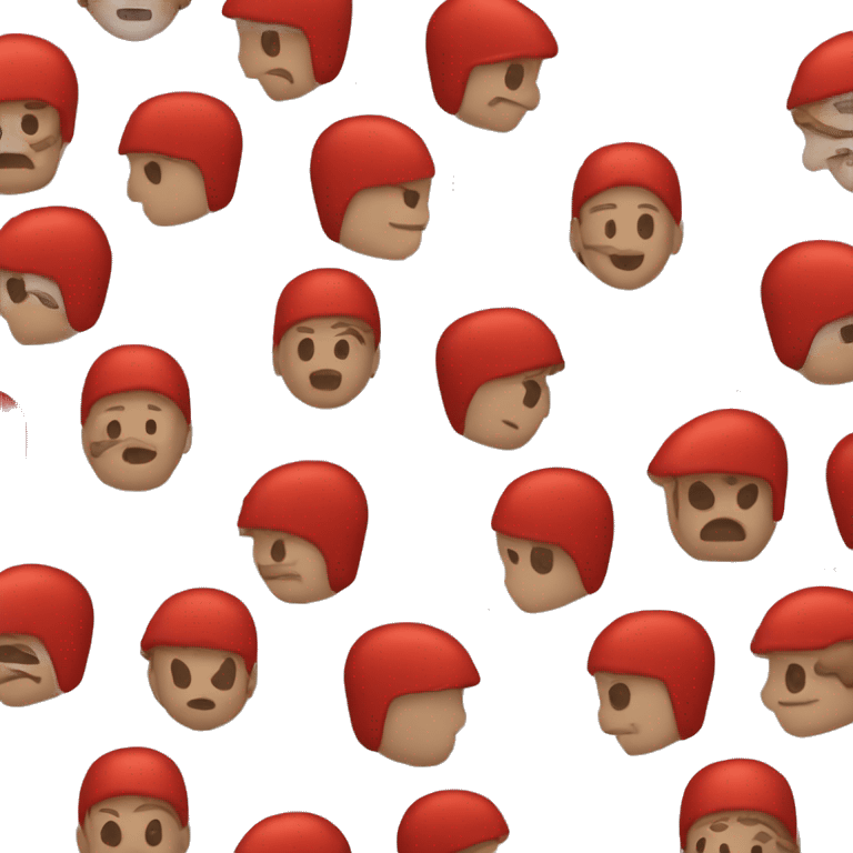 Um capacete romano vermelho emoji