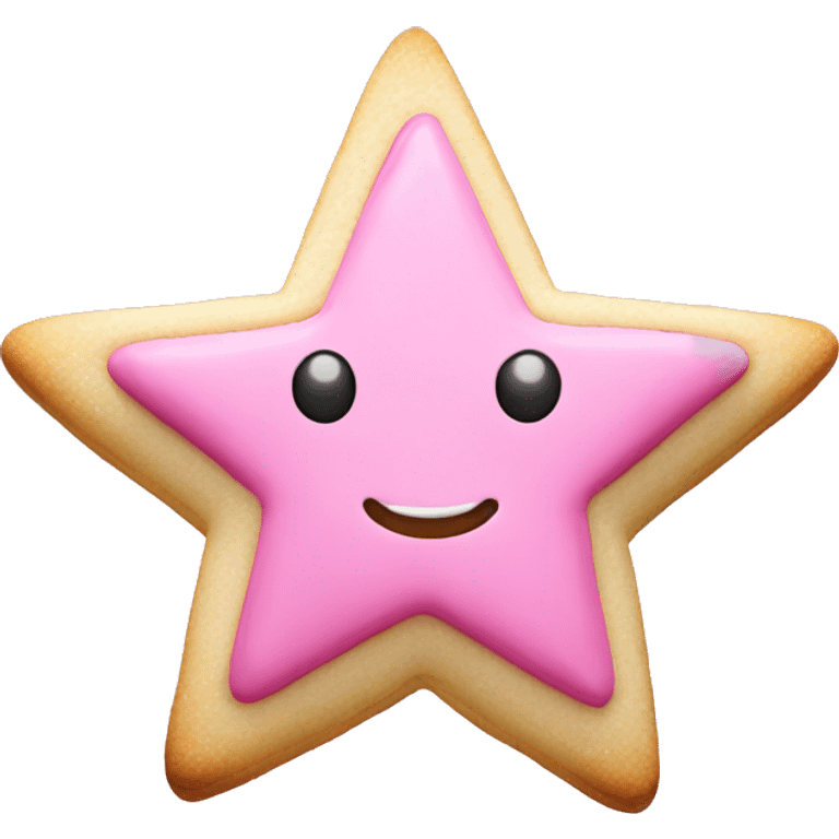 Pink star sugar cookie emoji