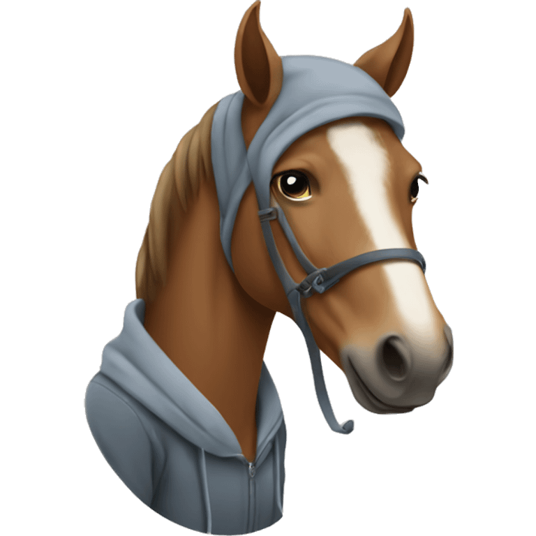 Horse wearing a hoodie emoji