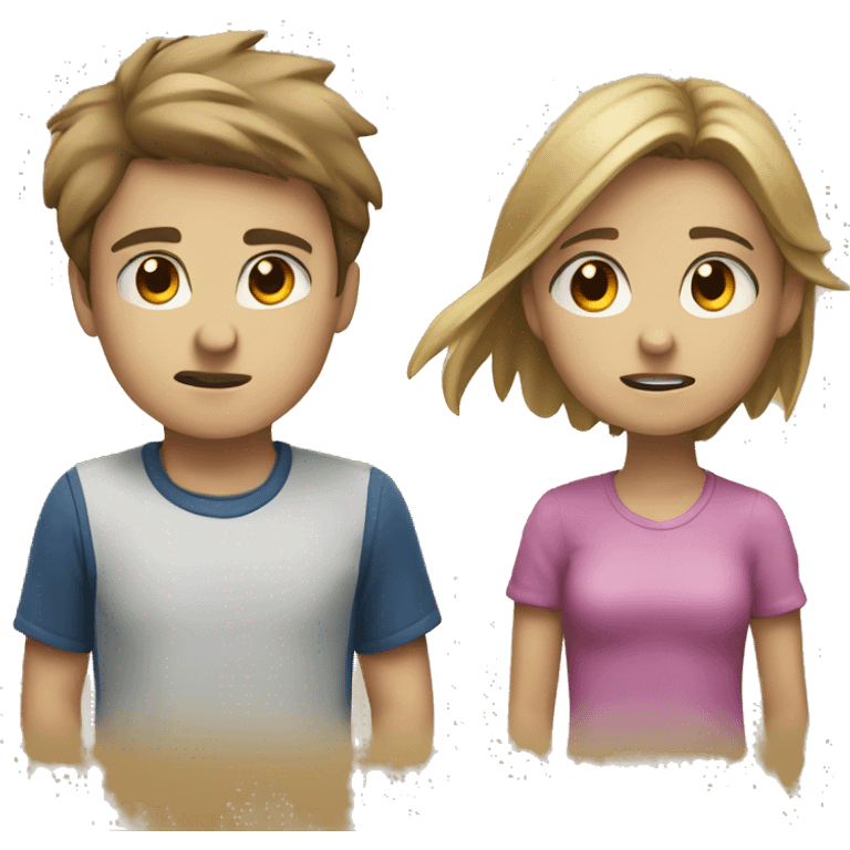 boy and a girl stopped fighting  emoji