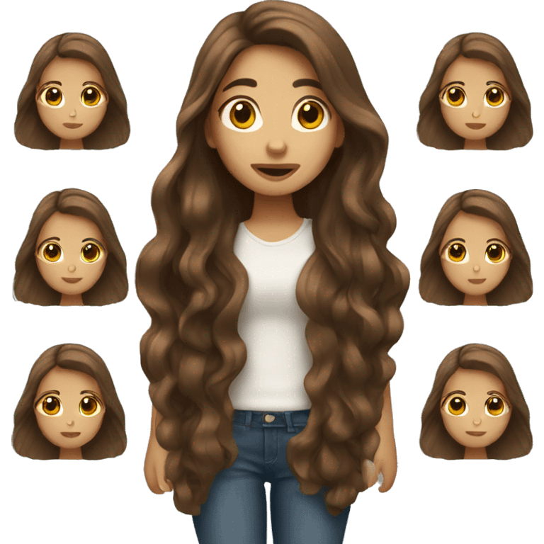 A girl with long brown hair emoji