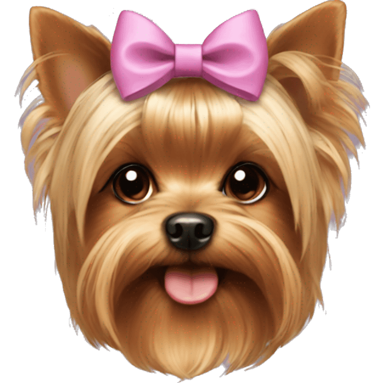 yorkie with a bow emoji