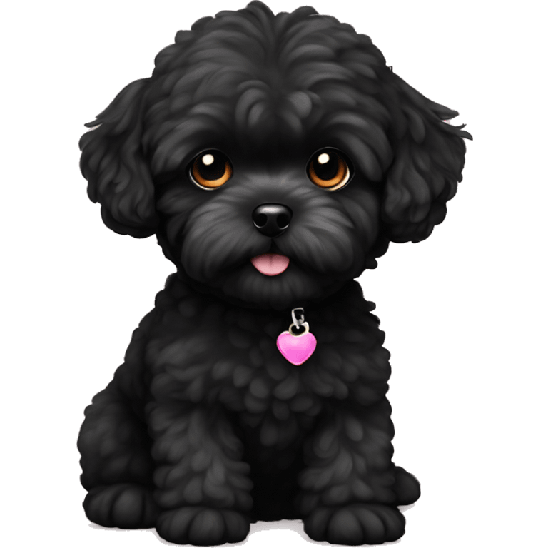 tiny black maltipoo emoji