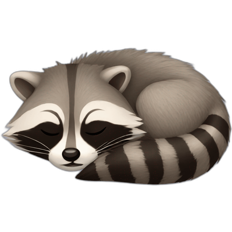 Raccoon sleeping emoji