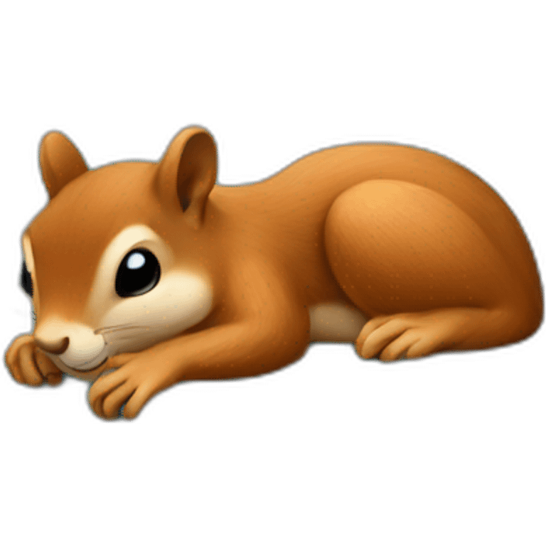 squirrel sleeps on the couch emoji