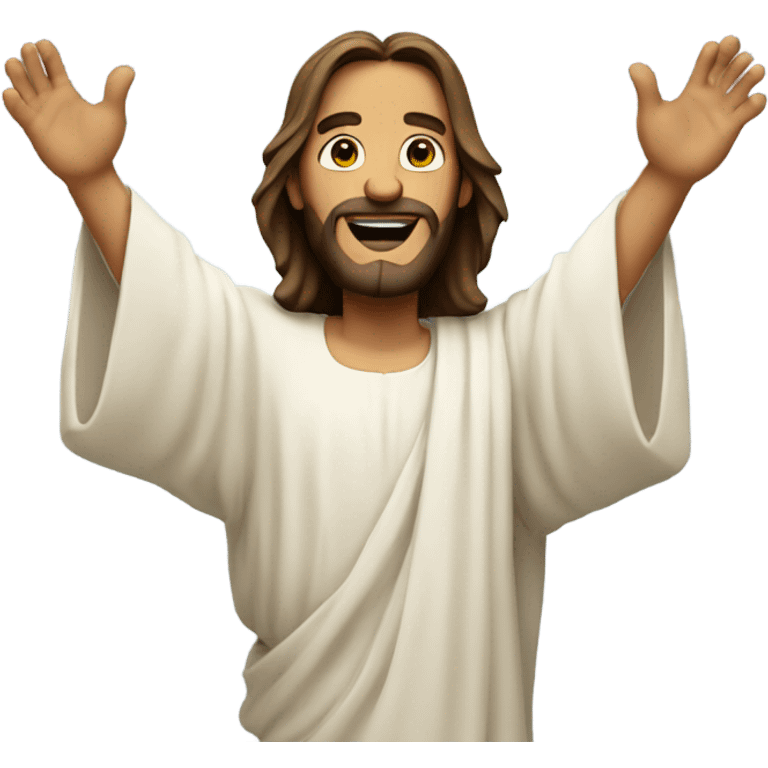 Jesus with his arms open, asking you to come to Him. emoji