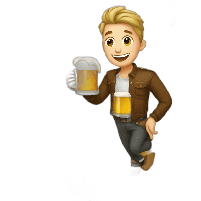 Jeune homme buvant une bière emoji