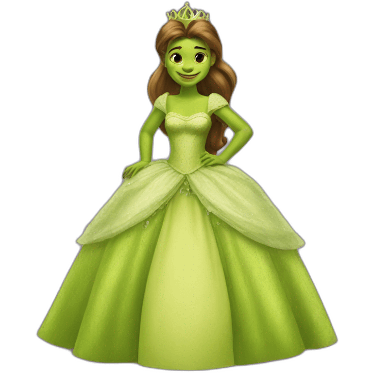 Shrek dress lile a princess emoji