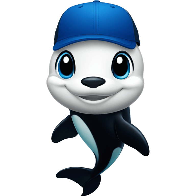 An orca whale wearing a Vancouver Canucks hat emoji