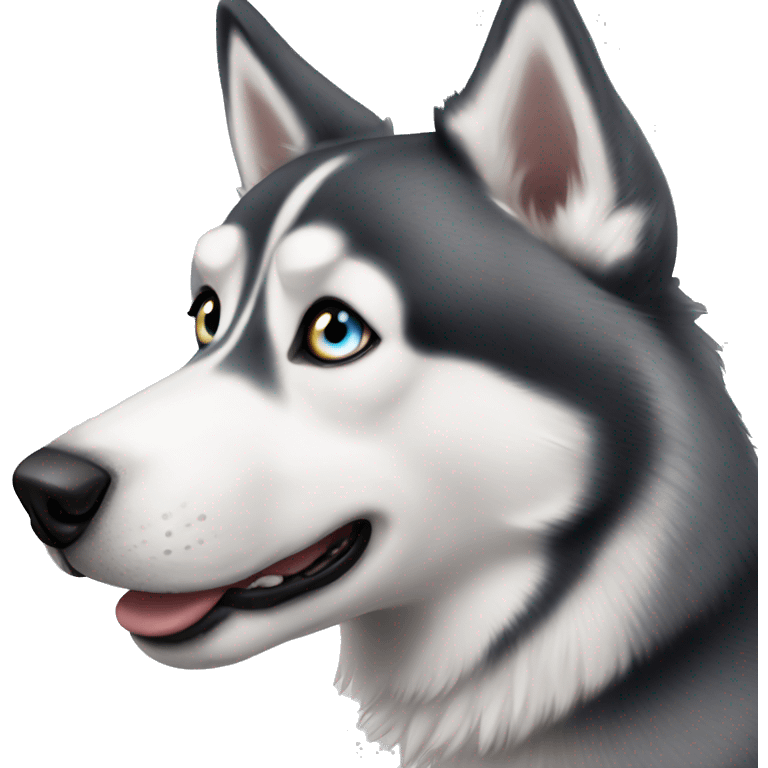 Realistic husky with heterochromia emoji