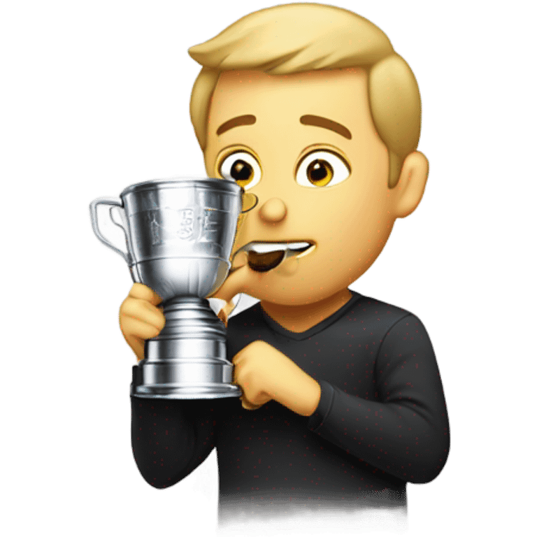 Person drinking out of Stanley cup emoji