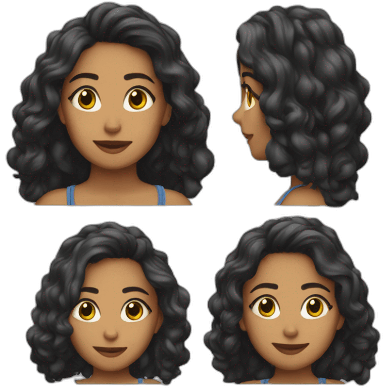 Morena cabelo grande liso emoji