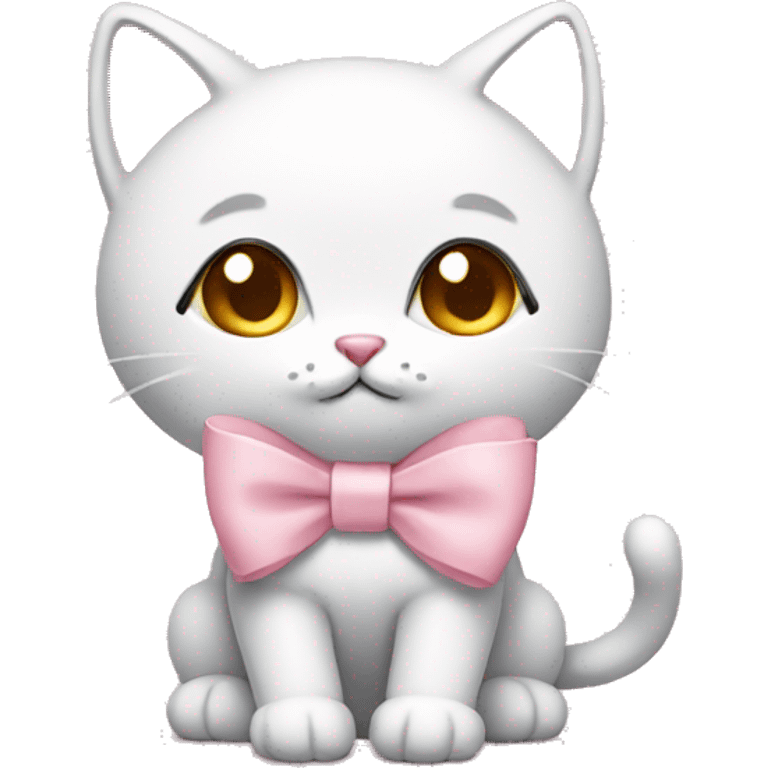 kitty wearing a light pink bow emoji