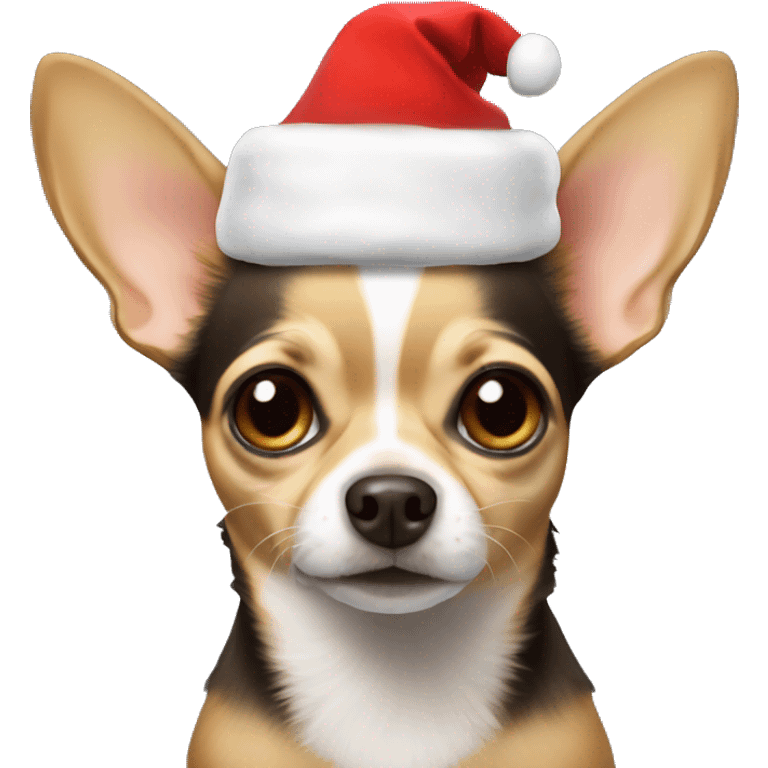 chihuahua with christmas hat emoji