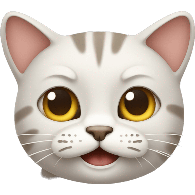 cat with 2 finger sign, cartoon style emoji