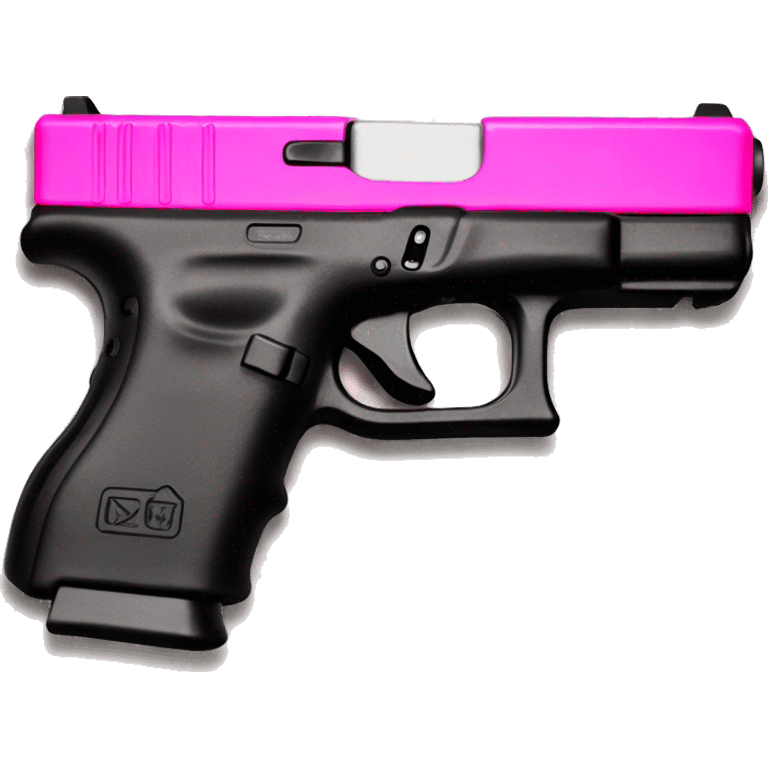 Cow print Glock with pink trigger emoji