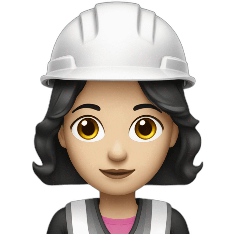 civil engineer woman white skin black hair emoji