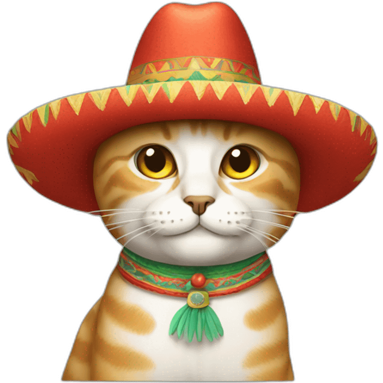 Cat with Mexican hat emoji