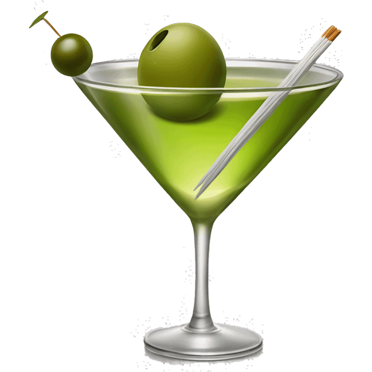 Martini glass with a olive on a toothpick  emoji