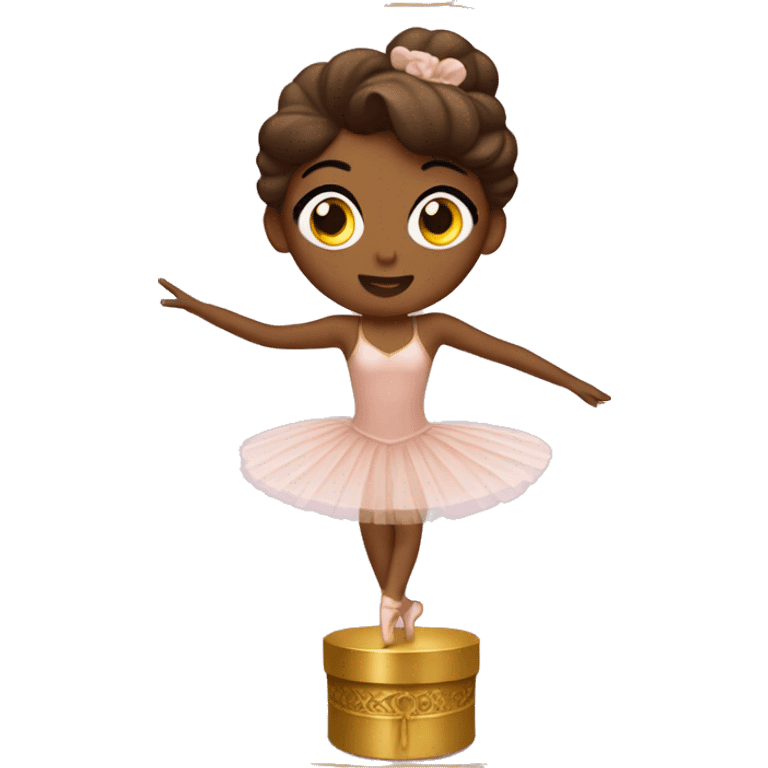  brown ballerina in a music box emoji