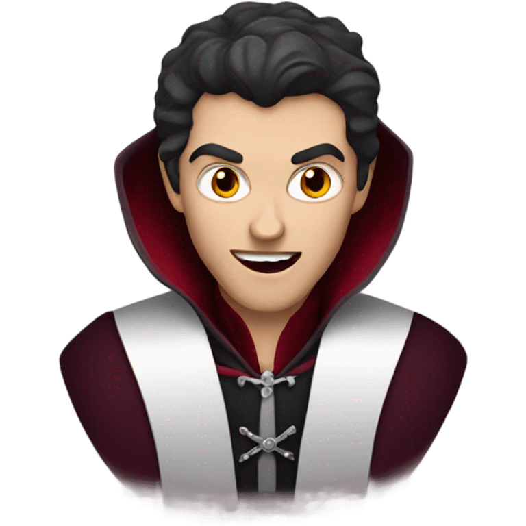 handsome vampire with burgundy cloak emoji