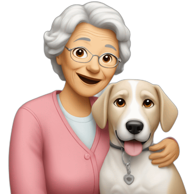 dog and grandmother emoji