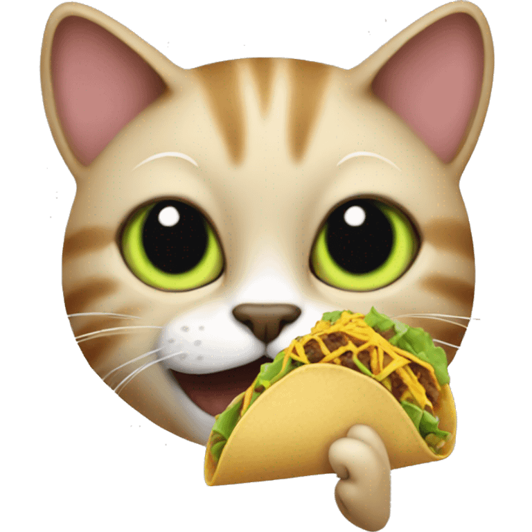 Cat eating a taco emoji