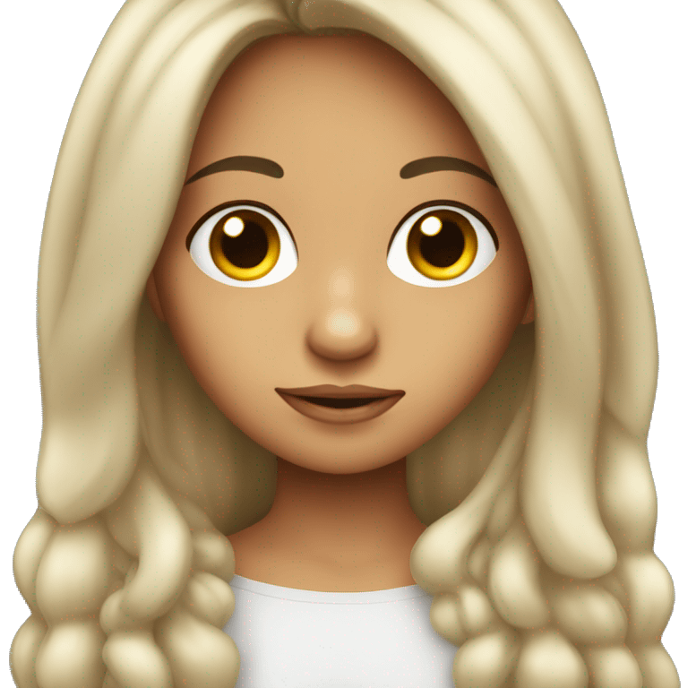 Pretty hispanic girl with big eyes and long hair emoji