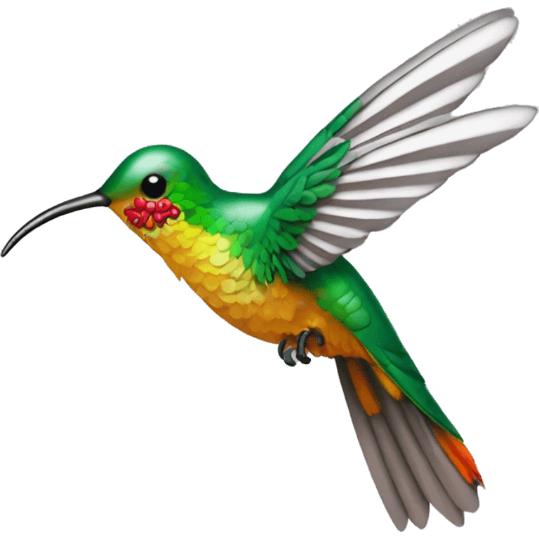 Humming bird with caravaca cross emoji