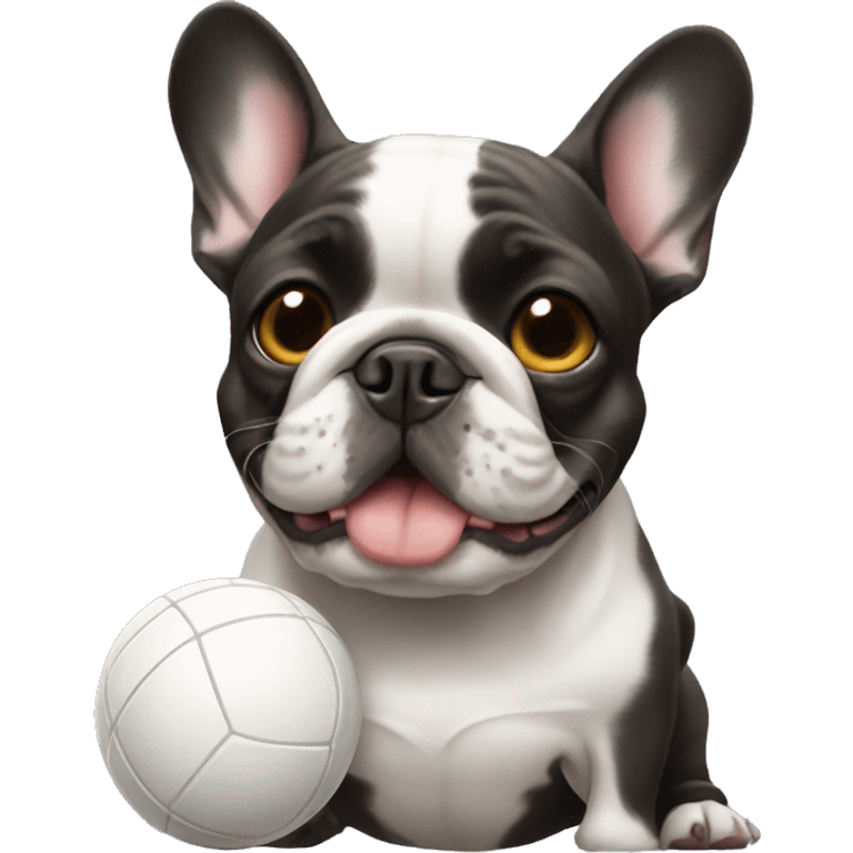 French bulldog with ball emoji