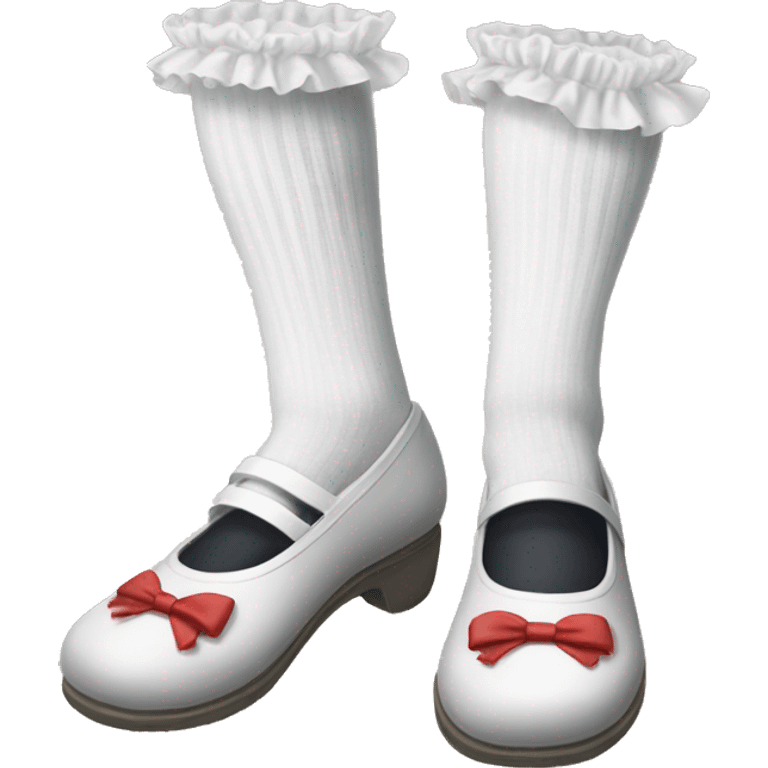 mary jane shoes and frilly white socks emoji